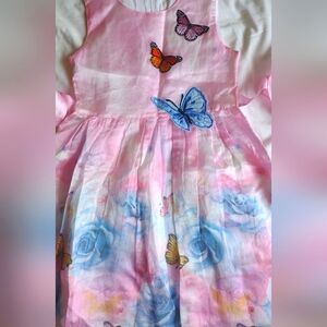 Little girl butterfly dress in pink